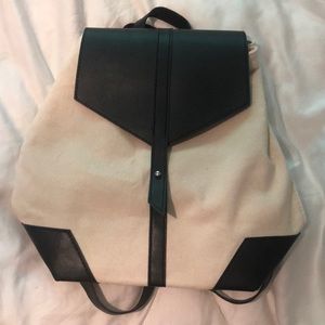 Cream and Black Mini Backpack